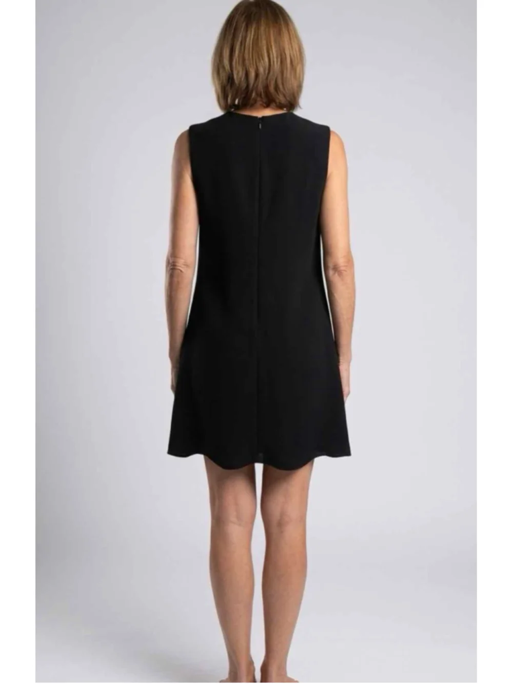 Victoria Victoria Beckham Black Structured Drop Waist Flounce Dress Red Lining U